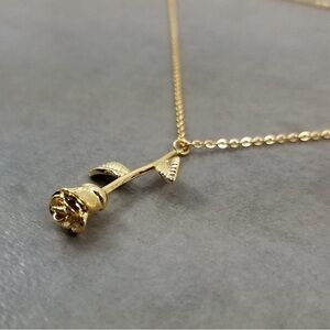 Rose Flower Gold Plated Necklace
